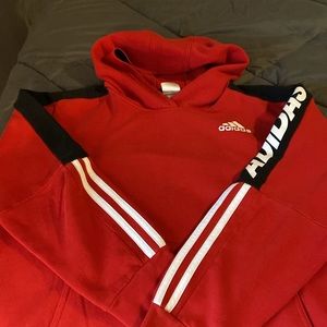 Boys XL Adidas hoodie Red with black and white detailing
